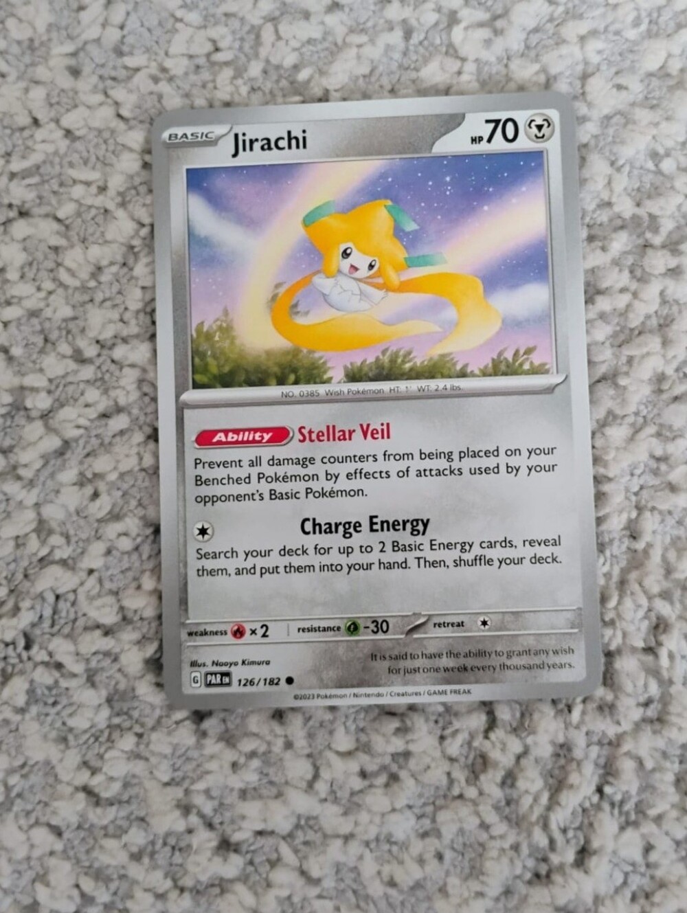POKEMON TCG Card Jirachi Paradox Rift 126/182 PZ